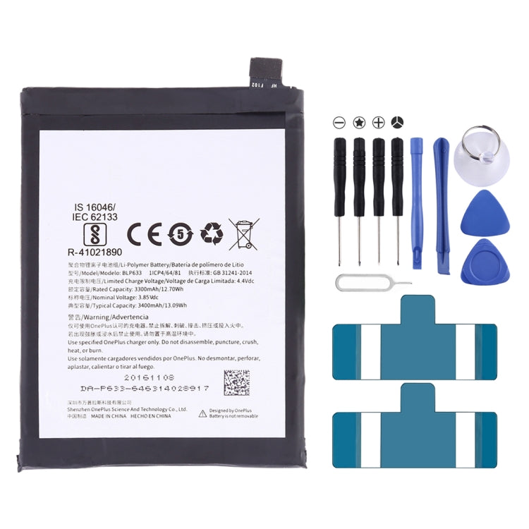 Batteria ai polimeri di litio BLP633 da 3300 mAh per OnePlus 3T, For OnePlus 3T Batteria ai polimeri di litio BLP633 da 3300 mAh per OnePlus 3T, For OnePlus 3T